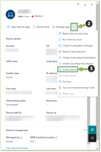 Defender for Endpoint Isolation Action