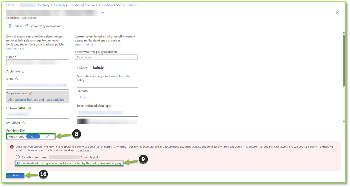 Conditional Access Policy App Exception
